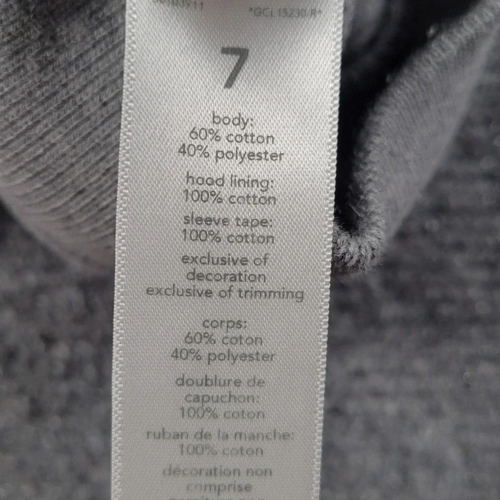OshKosh B'gosh Hoodie Sweatshirt Kids‎ 7 Gray Full Zip Fleece Logo Colorblock